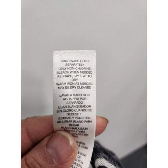 Chicos Womens Lightweight Duster Cardigan Medium Black Gray Striped Open Casual - Picture 6 of 8